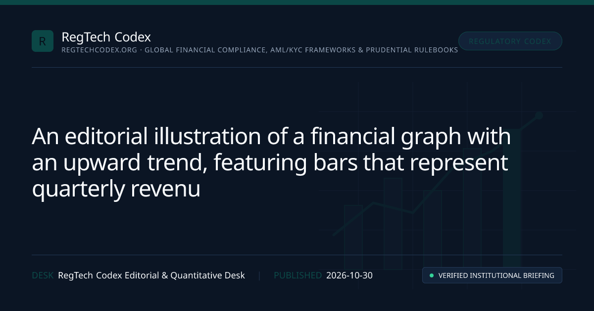A financial graph showing an upward trend, with bars representing quarterly revenue growth, and a line indicating expectations being met. The background is a subtle gradient of blue and white, symbolizing stability and growth.